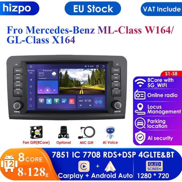 Reproductor Multimedia Android 4G para Mercedes Benz ML 320 350 W164 2005-2012 GL 500 X164 Carplay Radio de coche navegador GPS ESTÉREO