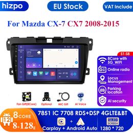 4G DSP QLED 2 Din Android 12 Auto Multimedia Speler voor MAZDA CX-7 CX7 CX 7 2008-2015 navigatie GPS Radio Autoradio Carplay Auto