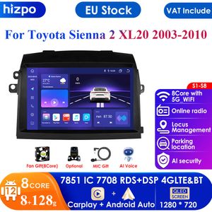 4G voor Toyota Sienna XL20 2003 - 2010 Android 2 Din Autoradio Multimedia WIFI GPS Navigatie Speler Stereo hoofd Unit Autoradio