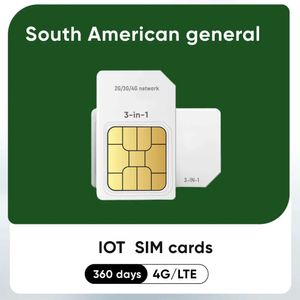 Carte SIM 4G LTE 360 mo débloquée, amérique du sud, pour appareils Iot, vente de Hines, traceurs GPS, interphones sans fil, utilisation POS