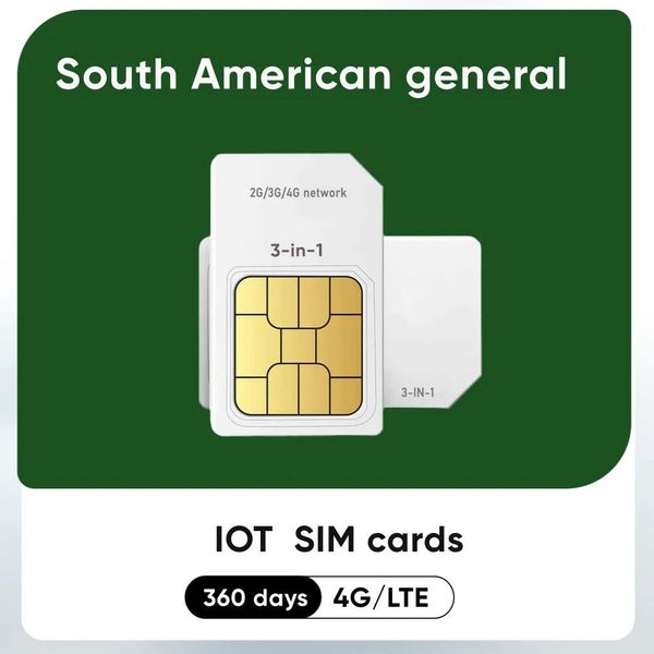 Tarjeta SIM 4G LTE de 360MB desbloqueada en América del Sur para dispositivos Iot, venta Hines, rastreadores GPS, intercomunicadores inalámbricos, uso POS