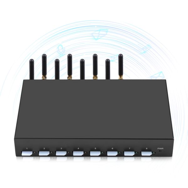 Passerelle SMS 4G LTE à 8 ports, 8 canaux de carte SIM, prise en charge du modem SMPP HTTP API, machine à SMS en vrac