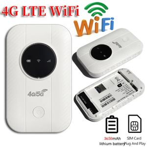 4G LTE ROUTER Wireless WiFi 2100MAH Mobiele plek met Sim Card Slot Pocket WiFi 150ms voor openlucht thuiskantoor Travel 240424