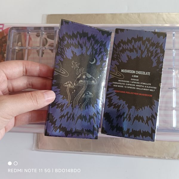 Impresión olográfica de empaquetado de las cajas de la barra de chocolate de la seta 4G con el molde compatible de la envoltura de la hoja