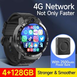 Carte SIM 4G Android Smartwatch avec double appareil photo 128g ROM 1000mAh Banque de batterie GPS WiFi Google Play Store Smart Wrist Watch