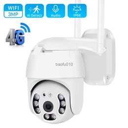 4G Carte SIM Wifi IP Caméra 1080P 3MP Full HD Sans Fil WIFI Caméra de Sécurité PTZ Extérieure Audio Bidirectionnel Ai Human Detect CCTV Caméra L230619