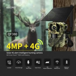 Cámara Solar 4G SIM, cámara de rastreo para caza, vigilancia de seguimiento de vida silvestre, visión nocturna infrarroja, cámaras salvajes, trampas para fotos, aplicación Ucon