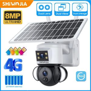 Caméra solaire 4G SIM avec caméras de sécurité à panneau 6W Humam suivi de la Surveillance de la batterie à Vision nocturne
