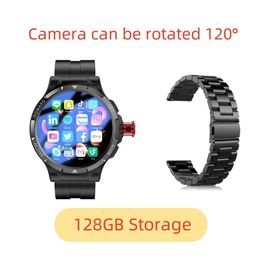 4G Smart Watch 1,43 pouces 400 * 400 IPS 800mAh Android 9.0 Smartwatches avec caméra GPS WiFi 128 Go Storage Google Play