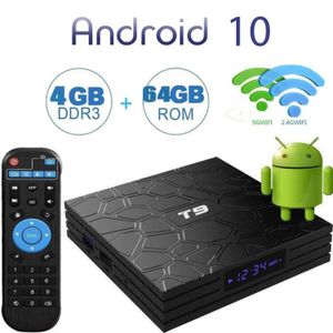 Smart TV Box Android 9.0 T9 4K RK3318 Quad Core 4 GB 32G USB3.0 Set Topboxen 5G Dual WiFi Media Player met LED-display