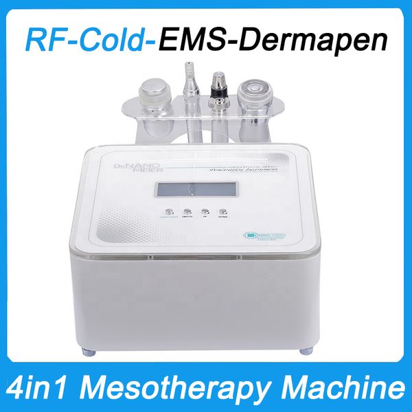 4in1 Cool Hammer Electroporation EMS Máquina de belleza de elevación de la piel RF REFRIGIDO Dermapen Micro Tarón LED Photon Meso Terapia Anti -Envejecimiento Wrinkle