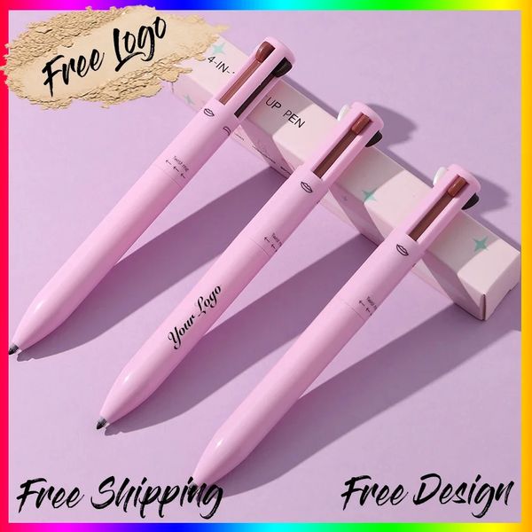 Crayon à lèvres à lèvres 4in1 Eyeliner Crayon Highlighter Pen Label privé couché Silkwwwater Immasproof Durable Makeup Crayon