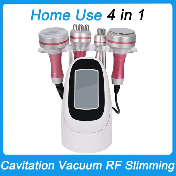 Instrumento de belleza multifunción 4 en 1 Ultrasonido de 40 kHz Sistema de RF de cavitación al vacío Pérdida de peso Quema de grasa Estiramiento de la piel Estiramiento facial Radiofrecuencia