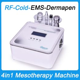 4in1 Mesotherapie-apparaat zonder naald EMS Facial Nano Dermapen Microneedling-systeem RF Cold Cryo-therapie Gezichtslifting Huidverstrakking Microstroom Bio Anti-aging