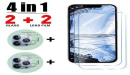 4in1 Verre trempée de protection ON pour iPhone 11 12 13 Pro Max Mini Camera Screen Protector On pour iPhone 13 12 11 Pro Max Glass AA7016569