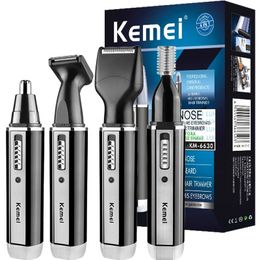 4in1 Trimeuse de nez rechargeable Trimmer de la barbe pour les hommes Coiffure de cheveux à sourcils pour le nez et l'oreille Épilation de poils propres Machine 231227