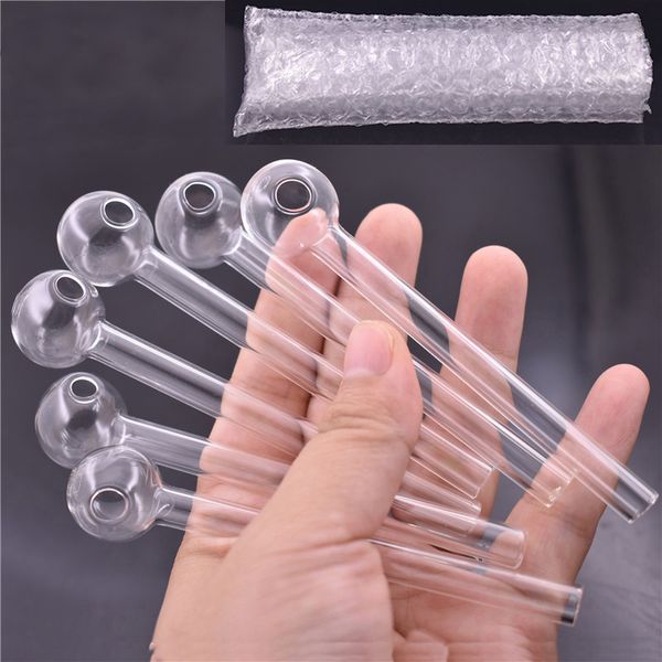 Tuyau de brûleur à mazout en verre Pyrex transparent de 4 pouces (10 cm), conduites d'eau de fumée en pyrex épais avec sac à bulles indépendant, grand en stock