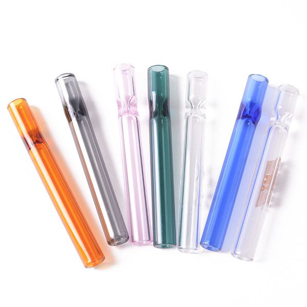 4 pulgadas 110 mm Colroful grueso Pyrex One Batter Bat Glass Tipes Hookah Sporter Vapor Roller Filtros de tubería de mano para tabaco de aceite de hierbas secas para plataformas Dabes