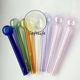 4 inch 6 inch helder kleurrijk pyrex glas oliebrander transparante oliebrander glazen buis olie brandende pijp glazen waterleidingen