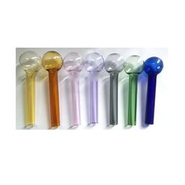 4 pouces 6 pouces coloré Pyrex verre brûleur à mazout tuyau tube de verre pipes à fumer herbe verre ongles à l'huile eau tuyaux à main accessoires pour fumer
