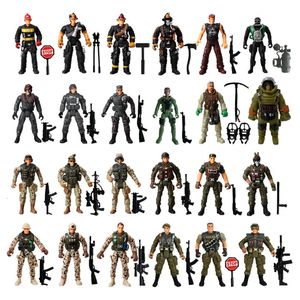 4 inch Leger Mannen Special Forces Soldaten Brandweerman Actiefiguren Speeltoestel Militaire Wapen Modle Speelgoed Voor Kid Jongen Kerstcadeaus 240328