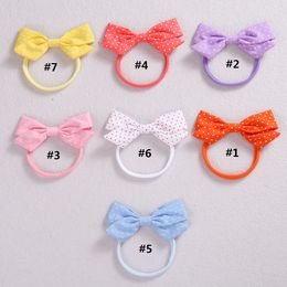 Bandeau en Nylon imprimé à pois de 4 pouces pour bébés filles, nœud à pois pour filles avec bandeau en Nylon, épingles à cheveux, Turban en Nylon doux pour enfants