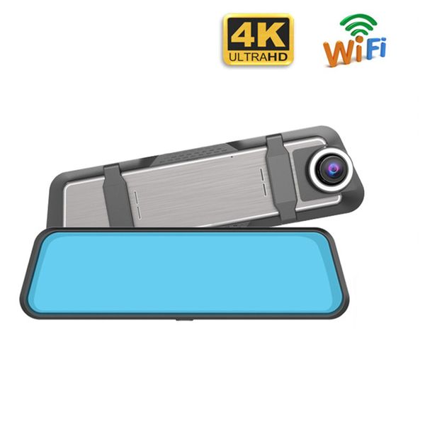 4K 10 pouces voiture DVR rétroviseur conduite 1080P enregistreur vidéo avec rétroviseur Wifi 170 degrés grand Angle Dash Cam boîte noire