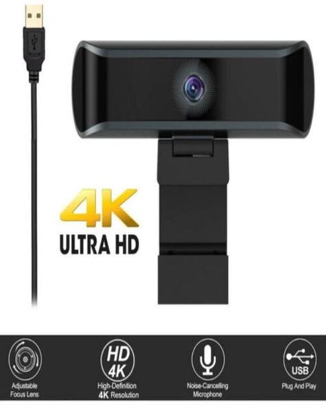 4K 1080p Auto Focus 8MP Computer PC Camera web caméra intégrée Soundabsorbing microphone webcam USB pour la classe d'ordinateur portable appelant T20065294979