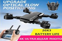 4K 1080p HD Camera Mini Drone WiFi Pographie aérienne RC Helicopters Toy Kids Kids Black Grey Grey Foldable Quadcopter Aircraft New9453163