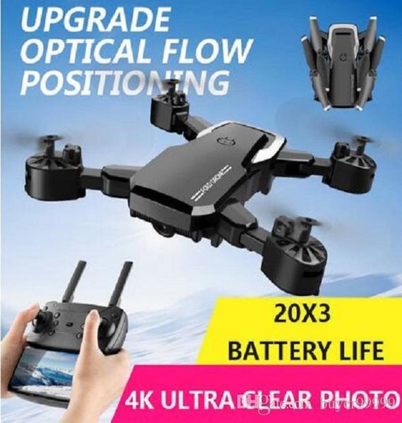 4K 1080p HD Camera Mini Drone WiFi Pographie aérienne RC Helicopters Toy Enfants Adult Black Grey Foldable Quadcopter Aircraft New6748309