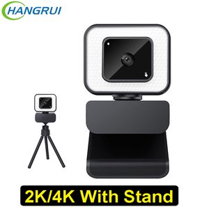 4K 2K Ring Light Mini Camera Autofocus USB Web Cam PC Computer Laptop Kamera Full HD Webcam met Microfoon