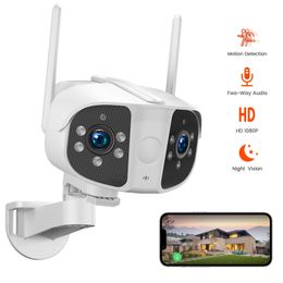 Caméra IP WIFI 4K 6MP double objectif extérieur caméra panoramique grand Angle 180 ° 6MP HD suivi automatique sécurité Mini Surveillance vidéo CCTV