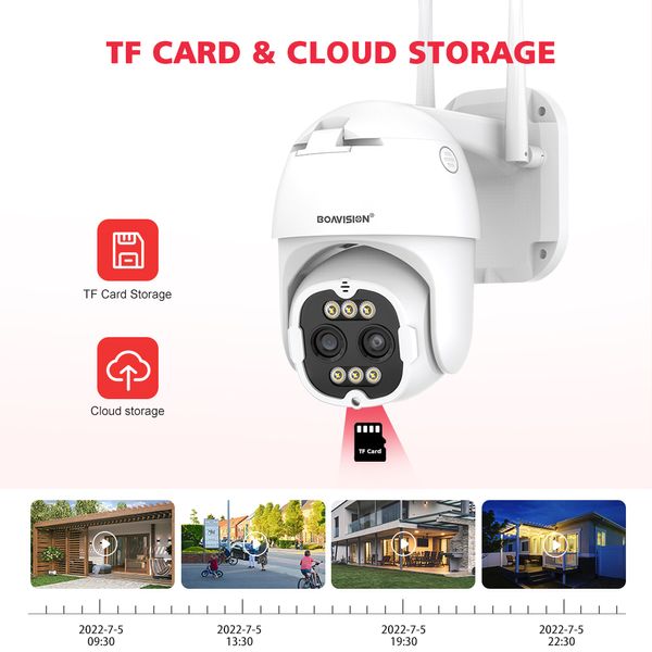 4K 8MP 2.8 mm -12 mm Lente dual 8x Zoom Ptz Wifi IP Camera de 2k 4MP Outdoor AI Human Tracking Human Audio Smart Home Security Camera