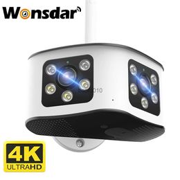 Caméra IP WIFI double objectif 4K 8MP 180 grand angle de vue 6MP HD caméra de sécurité extérieure AI détection humaine vidéosurveillance P2P L230619