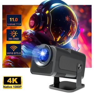 4K Android 11 Proyector Nativo 1080p 390ansi HY320 Dual Wifi6 BT50 19201080P Cinema Outdoor Portable Projetor actualizado HY300 240419