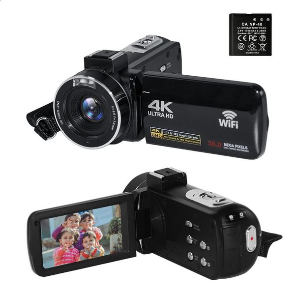 Caméscope 4K Ultra HD 56MP caméscope de blog vidéo pour YouTube 18X caméscope numérique IR Vision nocturne caméscope WiFi 240306