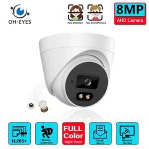 Caméra dôme de vidéosurveillance 4K AHD, caméra de sécurité intérieure couleur à Vision nocturne, 8MP analogique BNC H.265 DVR, caméra de Surveillance vidéo 5MP 240126