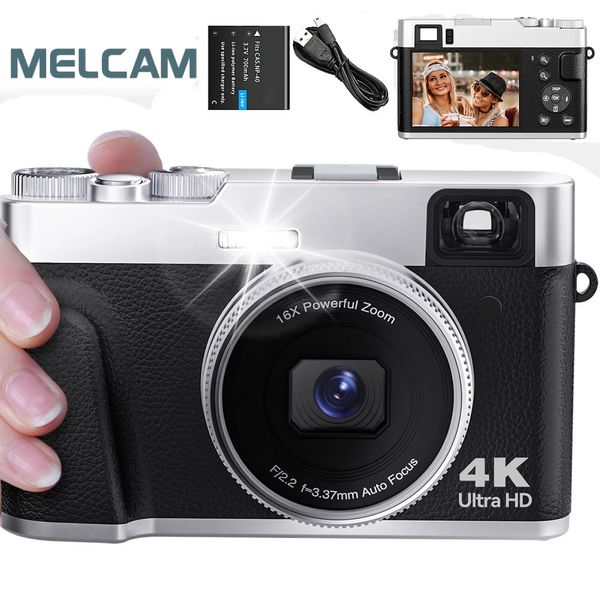 4K Digital Camera Auto Focus 48MP Vlogging pour et AntiShepake Video avec viseur Flash Diad 16x Zoom 240407