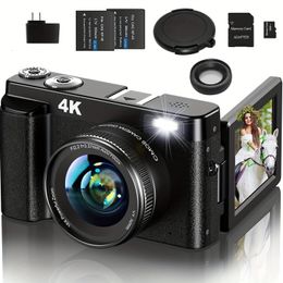 4K digitale camera voor fotografie geüpgraded 48MP vlogging camera voor YouTube-video compacte camera's auto-focus 4K camera met 180 ° 3.0 inch