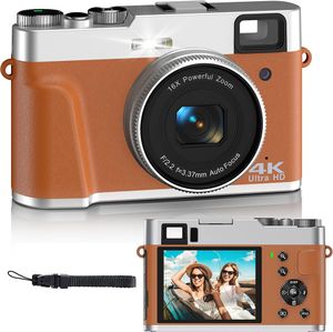 Appareils photo numériques 4K pour la photographie, Point d'autofocus 48mp, Anti-secouement, Zoom 16X, petit appareil photo numérique DC202L