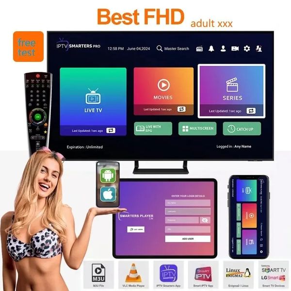 4K HD 1080p Bfast Android Autres pièces Smart TV pour l'Europe Amérique du Nord USA Canada Africa PakistanIndia Nouveau Vod en direct EPG XXX 18 Essai gratuit
