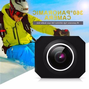 Livraison gratuite 4K HD 360 Caméra panoramique VR Mini portable Unique Caméra de sport à double objectif WiFi Caméra de sport d'action vidéo PANO360 Tahtv