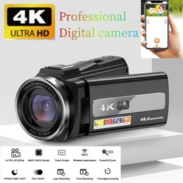 Cámara profesional 4K HD WiFi Visión nocturna digital Visor Handheld Shooting Electronic Anti Shake Outdoor Sports DV 231221