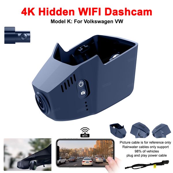 4K HD Wifi CAR DVR Registrador de video Dash Cam para VW Volkswagen Atlas Caddy Passat Tiguan Touran B6 B7 B8 MK2 DashCam Accesorios