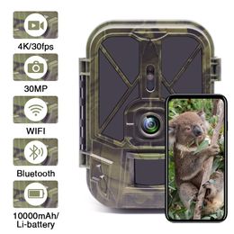 Caméra de chasse 4K Live Show Stream Trail, 30mp, application WiFi, Bluetooth, avec batterie Li 10000mAh, Vision nocturne, WiFi940PROLI 240126
