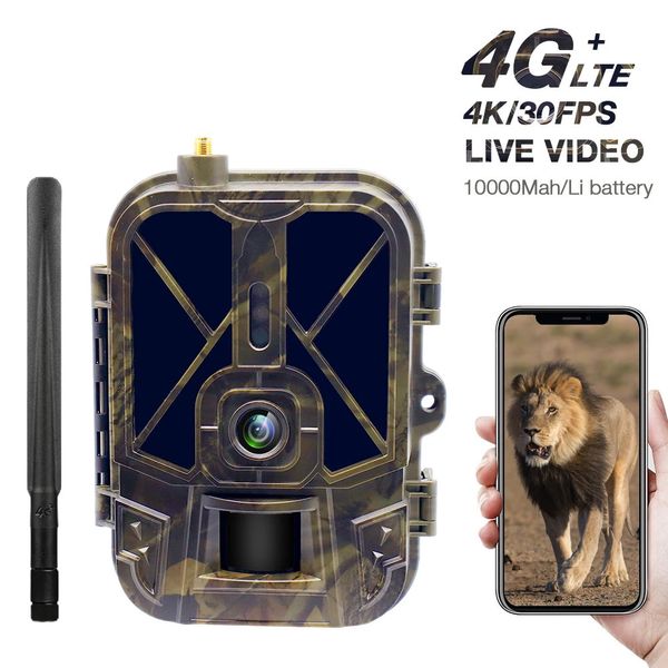 Caméra de chasse et de suivi des sentiers de chasse, application multimédia en direct 4K, batterie Li 10000Mah, 4G, Vision nocturne 30mp, pièges Po HC940PROLI 231225