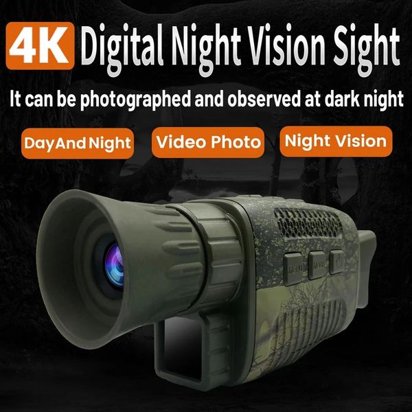 Dispositif de Vision nocturne infrarouge monoculaire 4K, caméra HD, télescope numérique de jour en plein air, accessoires tactiques de chasse NV1000 240104