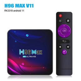 4K Smart TV Box Android 11 met 2.4G WiFi 4GB RAM 64GB ROM 5G WiFi voor Netflix 3.0 DLNA TV SET-TOP BOX Media Player H96 Max V11