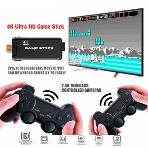 4K Ultra HD U8 Game Console Stick HD Salida Nostálgico host PS1 Emuladores Doble 2.4G Gamepad inalámbrico Controlador TV Video Games Dongle