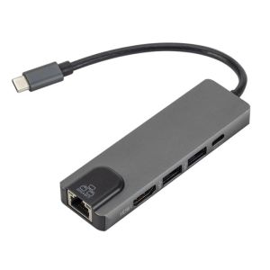 4K USB C Hub à Gigabit Ethernet RJ45 LAN 5 dans 1 Adaptateur USB Type C pour Mac Book Pro Thunderbolt 3 USB-C Charger PD